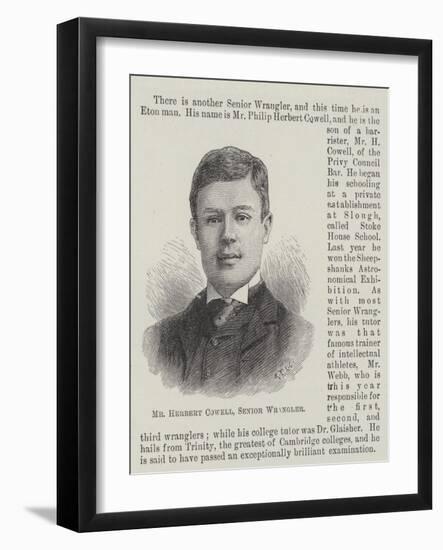 Mr Herbert Cowell, Senior Wrangler-null-Framed Giclee Print