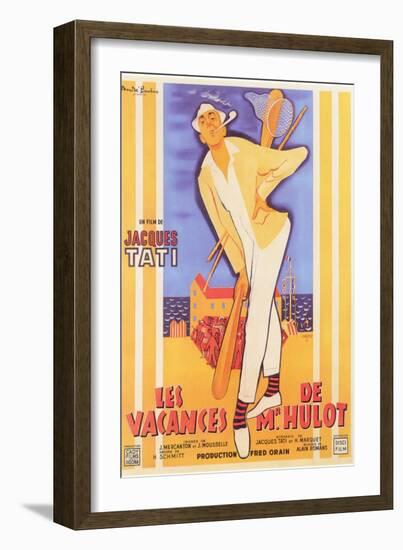 Mr. Hulot's Holiday, French Movie Poster, 1953-null-Framed Premium Giclee Print