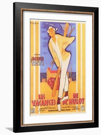 Mr. Hulot's Holiday, French Movie Poster, 1953-null-Framed Premium Giclee Print