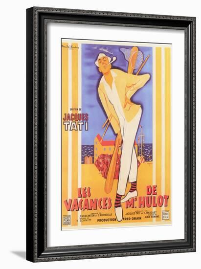 Mr. Hulot's Holiday, French Movie Poster, 1953-null-Framed Premium Giclee Print