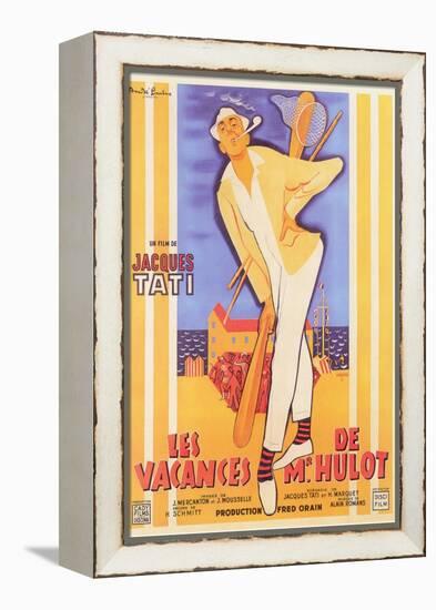 Mr. Hulot's Holiday, French Movie Poster, 1953-null-Framed Stretched Canvas