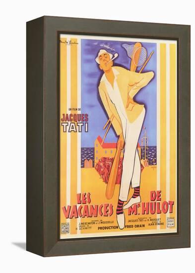 Mr. Hulot's Holiday, French Movie Poster, 1953-null-Framed Stretched Canvas