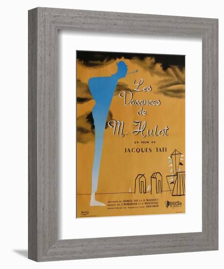 Mr. Hulot's Holiday, French Movie Poster, 1953-null-Framed Premium Giclee Print