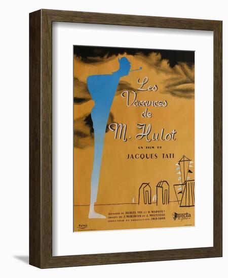 Mr. Hulot's Holiday, French Movie Poster, 1953-null-Framed Premium Giclee Print