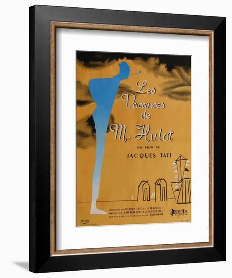 Mr. Hulot's Holiday, French Movie Poster, 1953-null-Framed Premium Giclee Print