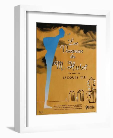 Mr. Hulot's Holiday, French Movie Poster, 1953-null-Framed Premium Giclee Print