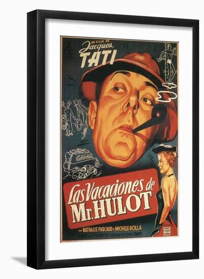 Mr. Hulot's Holiday, Spanish Movie Poster, 1953-null-Framed Art Print