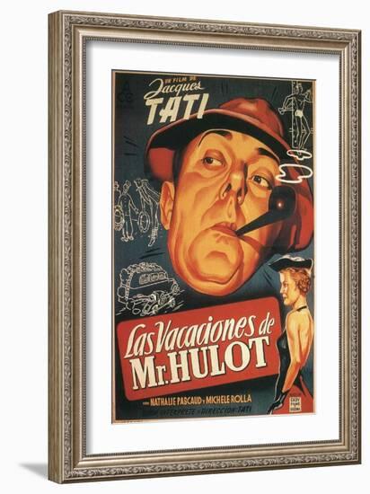 Mr. Hulot's Holiday, Spanish Movie Poster, 1953-null-Framed Premium Giclee Print