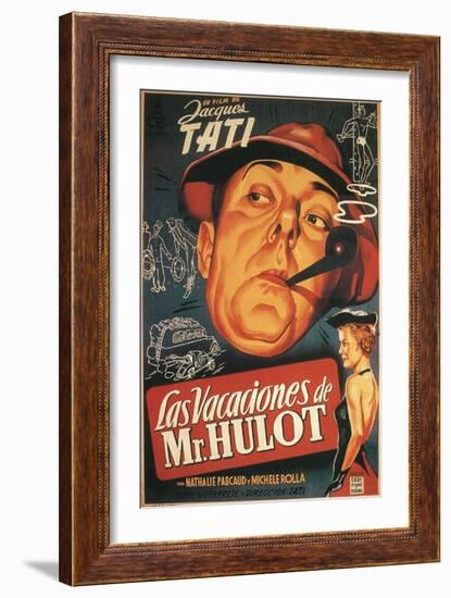 Mr. Hulot's Holiday, Spanish Movie Poster, 1953-null-Framed Premium Giclee Print