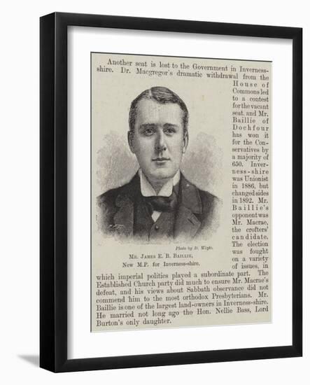 Mr James E B Baillie, New Mp for Inverness-Shire-null-Framed Giclee Print