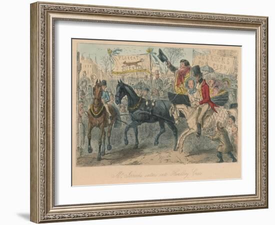 'Mr. Jorrocks enters into Handley Cross', 1854-John Leech-Framed Giclee Print