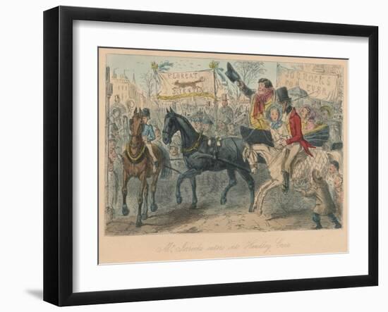 'Mr. Jorrocks enters into Handley Cross', 1854-John Leech-Framed Giclee Print