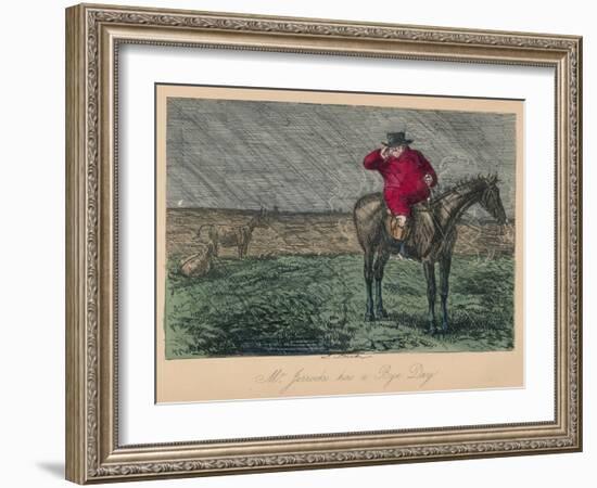 'Mr. Jorrocks has a Bye Day', 1854-John Leech-Framed Giclee Print