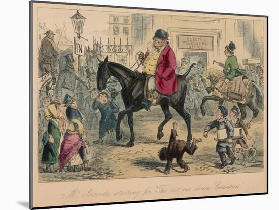 'Mr. Jorrocks starting for The cut me down Countries', 1854-John Leech-Mounted Giclee Print