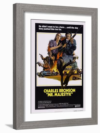 Mr. Majestyk, Al Lettieri (Left), Top from Left: Linda Cristal, Charles Bronson, 1974-null-Framed Art Print