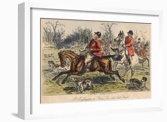 Mr Muffington on Placid Joe (Late Pull Devil), 1865-John Leech-Framed Giclee Print