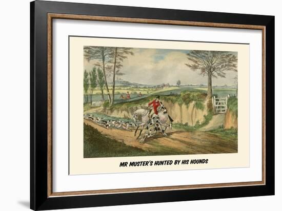 Mr. Muster's Hunted by His Hounds-Henry Thomas Alken-Framed Art Print