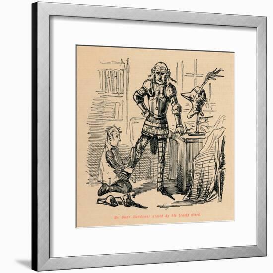 'Mr. Owen Glendower armed by his trusty clerk', c1860, (c1860)-John Leech-Framed Giclee Print