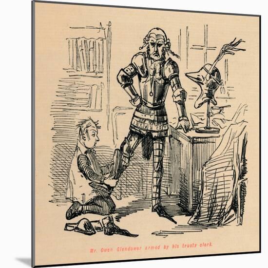 'Mr. Owen Glendower armed by his trusty clerk', c1860, (c1860)-John Leech-Mounted Giclee Print