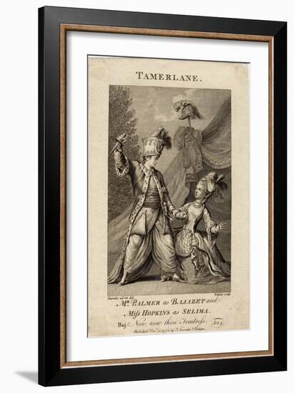 Mr Palmer as Bajazet and Miss Hopkins as Selima in Tamerlane by Nicholas Rowe-null-Framed Giclee Print