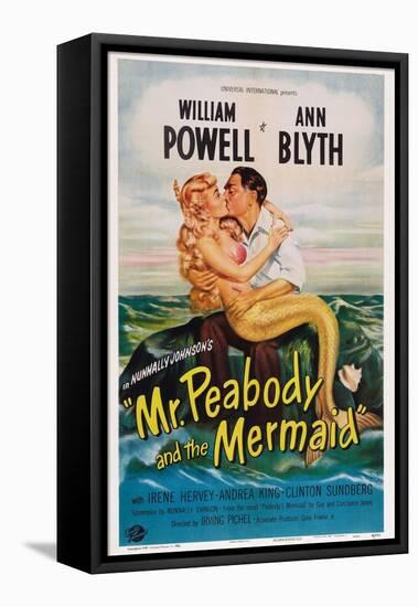 Mr. Peabody and the Mermaid, from Left: Ann Blyth, William Powell, 1948-null-Framed Stretched Canvas
