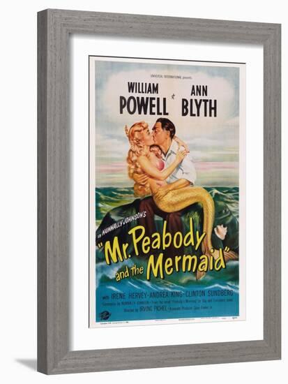 Mr. Peabody and the Mermaid, from Left: Ann Blyth, William Powell, 1948-null-Framed Art Print