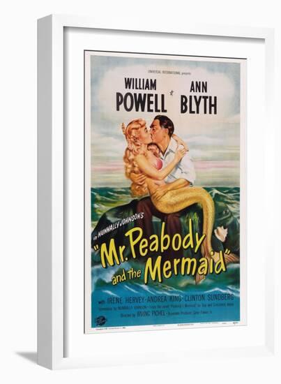 Mr. Peabody and the Mermaid, from Left: Ann Blyth, William Powell, 1948-null-Framed Art Print