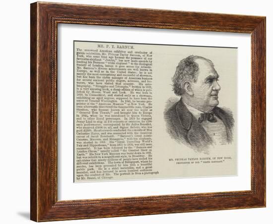 Mr Phineas Taylor Barnum, of New York, Proprietor of the White Elephant-null-Framed Giclee Print