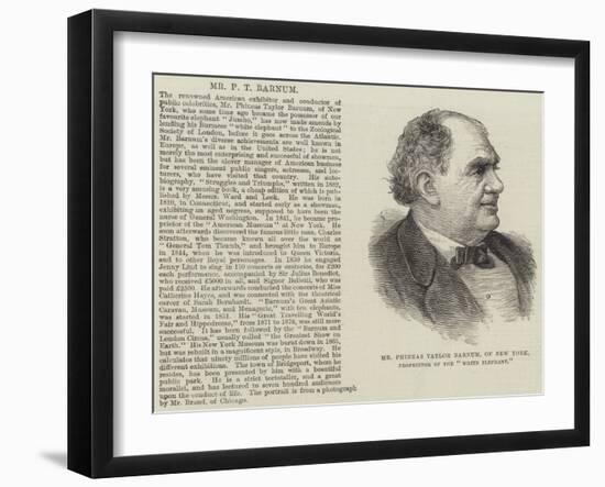 Mr Phineas Taylor Barnum, of New York, Proprietor of the White Elephant-null-Framed Giclee Print