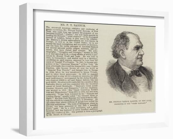 Mr Phineas Taylor Barnum, of New York, Proprietor of the White Elephant-null-Framed Giclee Print