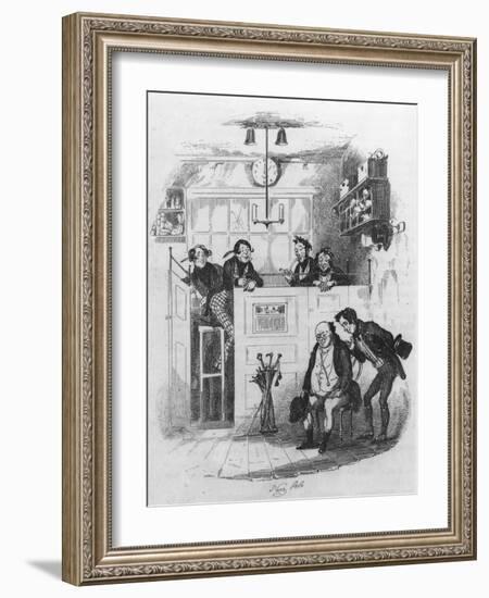 Mr. Pickwick and Sam in the Attorney's Office, Illustration from 'The Pickwick Papers'-Hablot Knight Browne-Framed Giclee Print