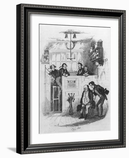 Mr. Pickwick and Sam in the Attorney's Office, Illustration from 'The Pickwick Papers'-Hablot Knight Browne-Framed Giclee Print