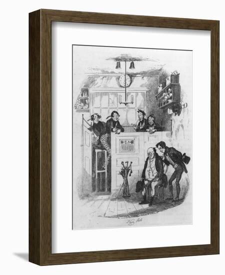 Mr. Pickwick and Sam in the Attorney's Office, Illustration from 'The Pickwick Papers'-Hablot Knight Browne-Framed Giclee Print