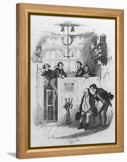 Mr. Pickwick and Sam in the Attorney's Office, Illustration from 'The Pickwick Papers'-Hablot Knight Browne-Framed Premier Image Canvas