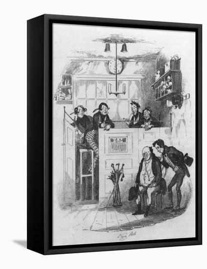 Mr. Pickwick and Sam in the Attorney's Office, Illustration from 'The Pickwick Papers'-Hablot Knight Browne-Framed Premier Image Canvas