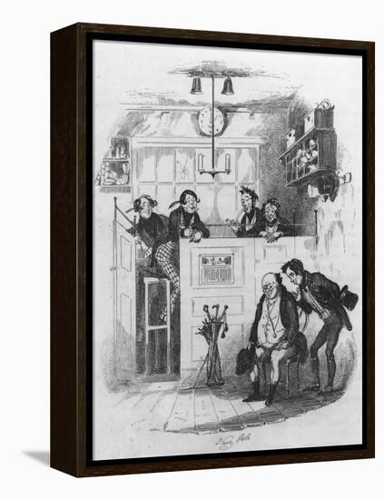Mr. Pickwick and Sam in the Attorney's Office, Illustration from 'The Pickwick Papers'-Hablot Knight Browne-Framed Premier Image Canvas