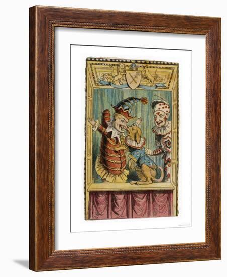 Mr. Punch with Toby the Dog and a Clown-null-Framed Premium Giclee Print