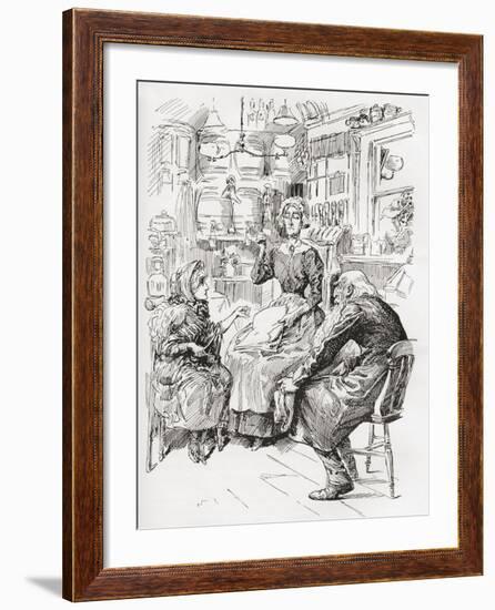 Mr. Riah and Miss Wren at the Six Jolly Fellowship Porters. Stop a Bit-null-Framed Giclee Print