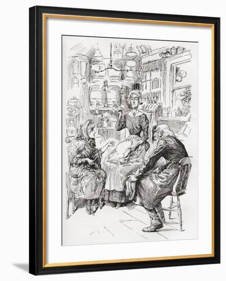 Mr. Riah and Miss Wren at the Six Jolly Fellowship Porters. Stop a Bit-null-Framed Giclee Print