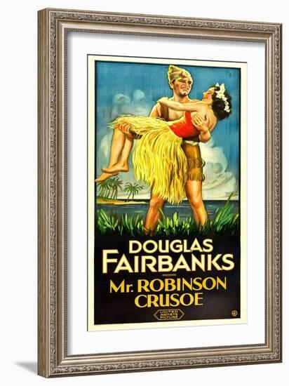 MR. ROBINSON CRUSOE, Douglas Fairbanks Sr., Maria Alba, 1932-null-Framed Premium Giclee Print