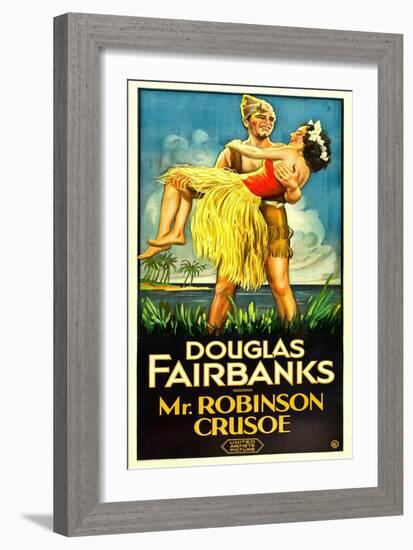 MR. ROBINSON CRUSOE, Douglas Fairbanks Sr., Maria Alba, 1932-null-Framed Premium Giclee Print