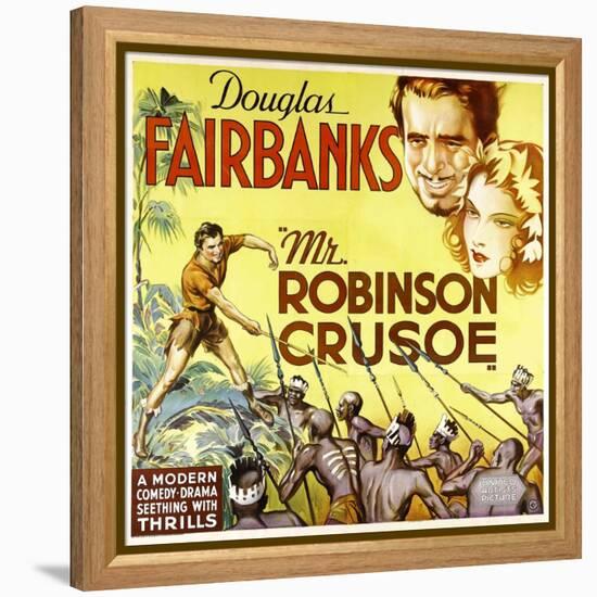 MR. ROBINSON CRUSOE, top right: Douglas Fairbanks, 1932.-null-Framed Stretched Canvas