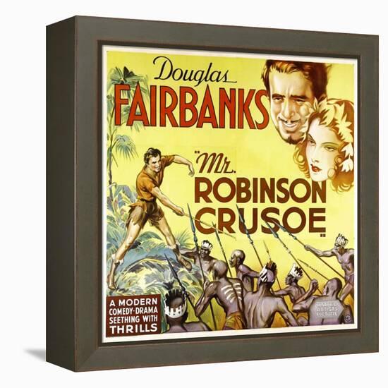 MR. ROBINSON CRUSOE, top right: Douglas Fairbanks, 1932.-null-Framed Stretched Canvas