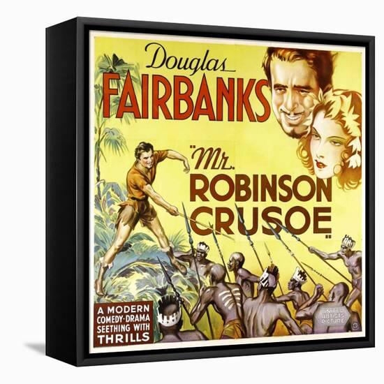 MR. ROBINSON CRUSOE, top right: Douglas Fairbanks, 1932.-null-Framed Stretched Canvas