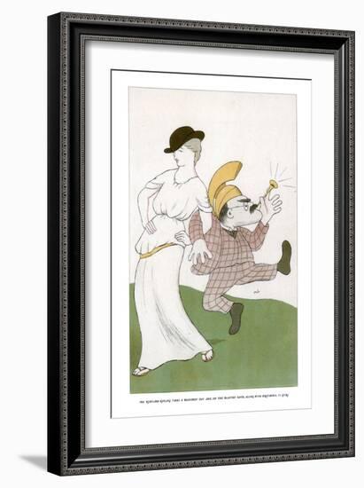 Mr Rudyard Kipling Takes a Bloomin Day Aht, on the Blasted 'Eath... 1904-Max Beerbohm-Framed Giclee Print