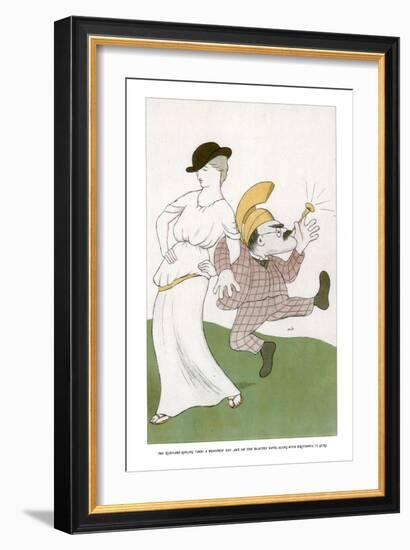 Mr Rudyard Kipling Takes a Bloomin Day Aht, on the Blasted 'Eath... 1904-Max Beerbohm-Framed Giclee Print
