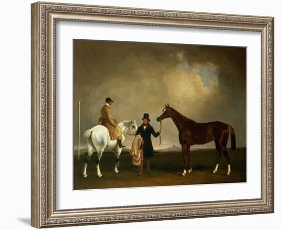 Mr Sadler's 'Decisive' Held by His Trainer with the Jockey John Day Jnr., Stockbridge Racecourse,…-George Cole-Framed Giclee Print