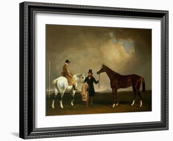 Mr Sadler's 'Decisive' Held by His Trainer with the Jockey John Day Jnr., Stockbridge Racecourse,…-George Cole-Framed Giclee Print