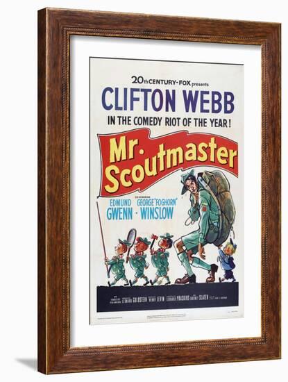 Mr. Scoutmaster, Second Right: Clifton Webb, 1953-null-Framed Art Print