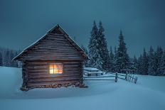 Wooden House in Winter Forest-mr. Smith-Photographic Print